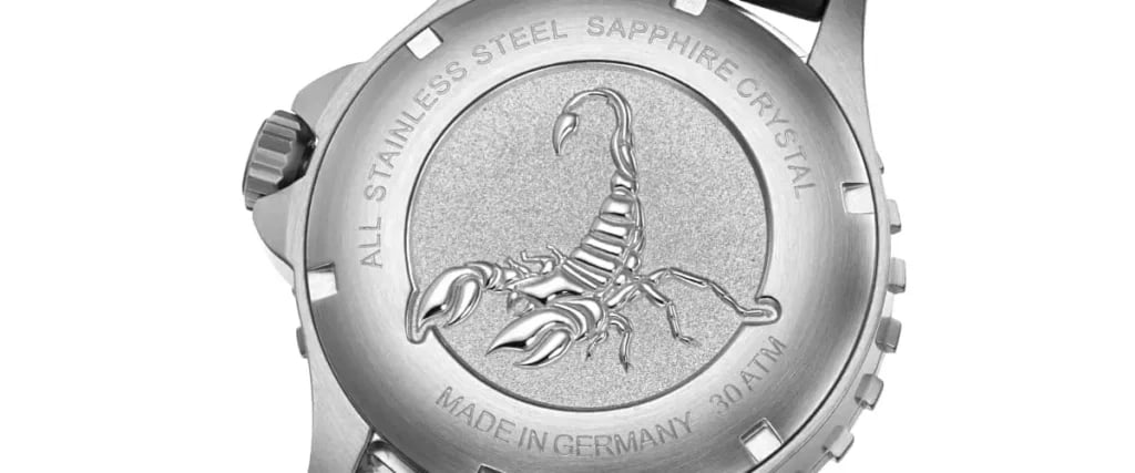 Laco squad watches case back scorpion