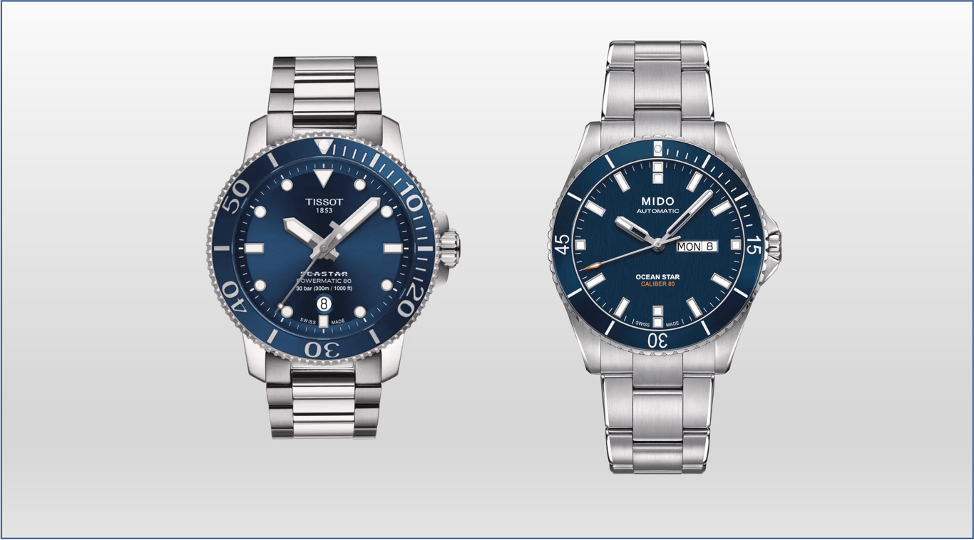 Tissot Seastar 1000 vs. Mido Ocean Star 200: Which $1,000 Swiss Diver Wins?