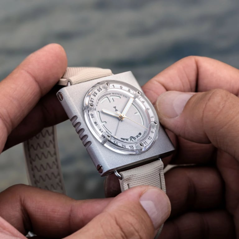 E.C. Andersson Timepod dial and raised sapphire crystal