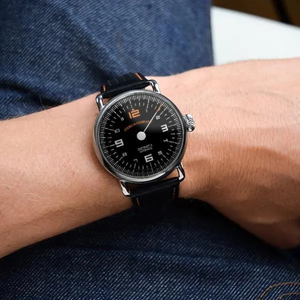 Ferro & Co. Distinct 3 Petrol on leather strap