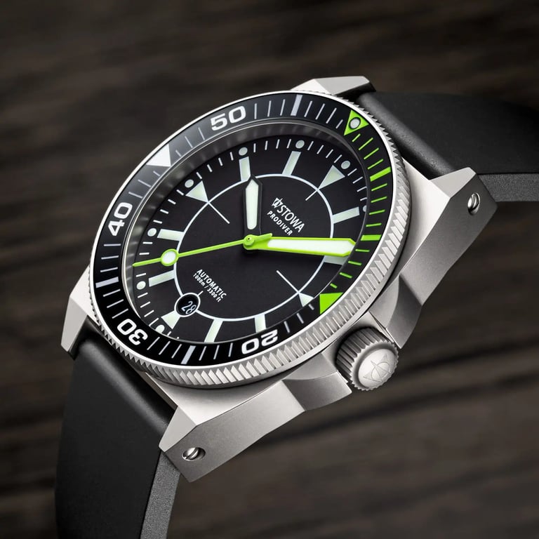 STOWA Prodiver Black Green Ceramic on wrist