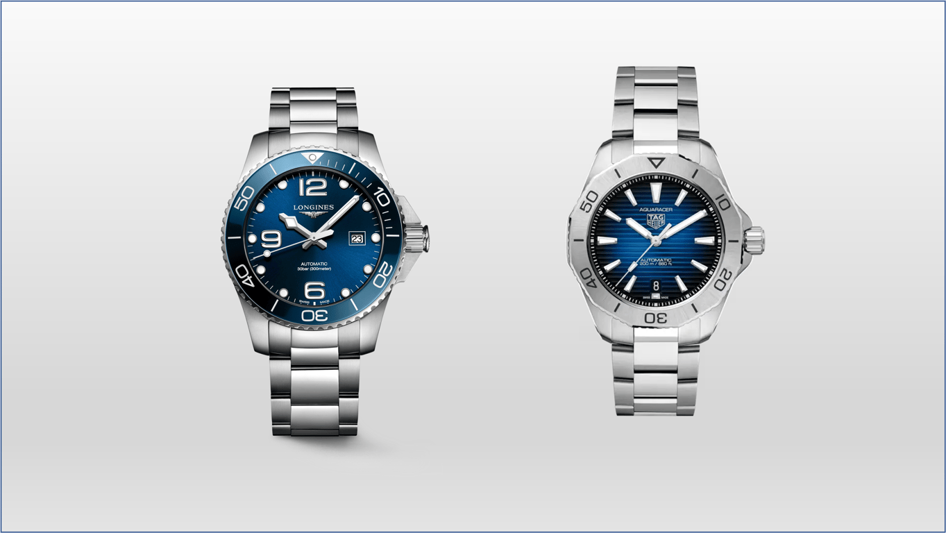 Longines HydroConquest vs. TAG Heuer Aquaracer Professional 200: 43mm Pro vs. 40mm Daily