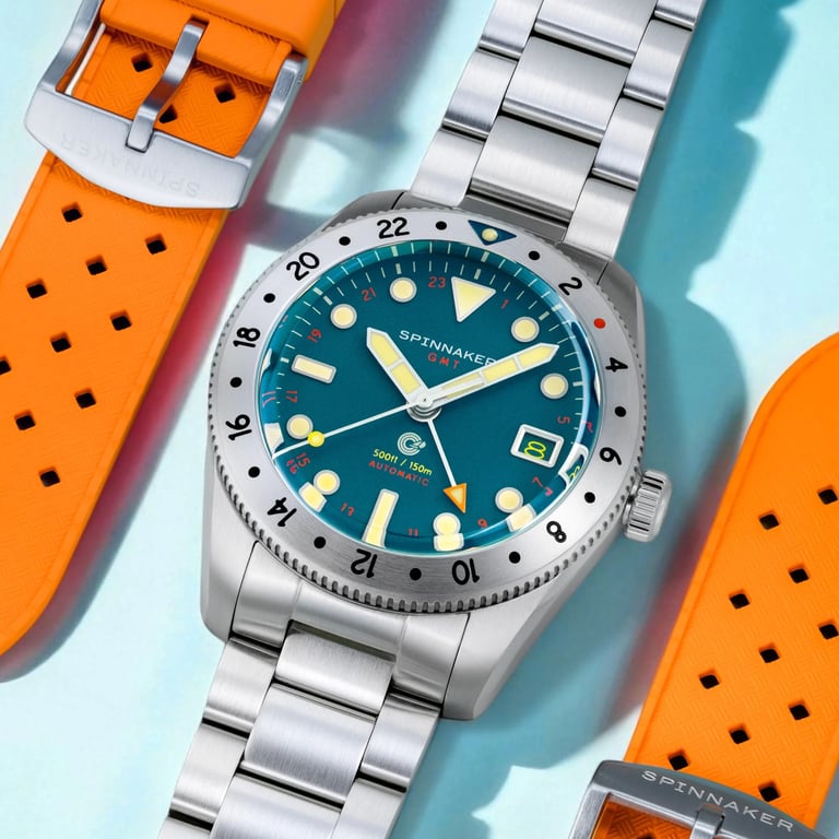 Spinnaker Croft 39 GMT Automatic Pacific Pulse bezel