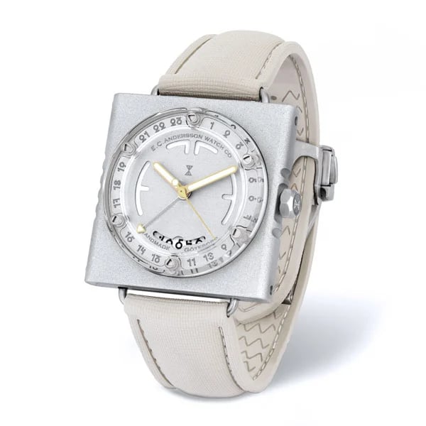 E.C. Andersson Timepod Bare Metal with rubber strap