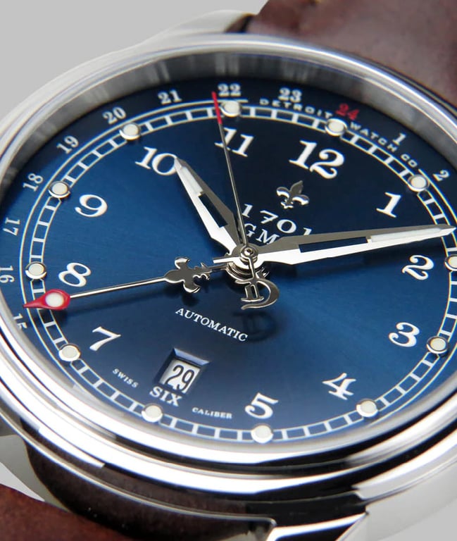 Detroit Watch Co. 1701 Pontchartrain Blue GMT dial