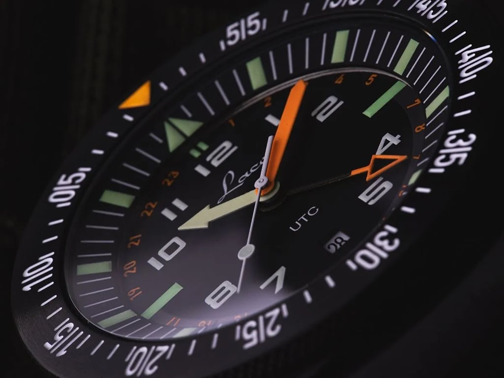 Laco Atacama Quartz UTC dial
