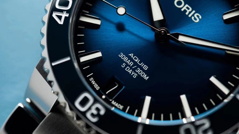 Oris Aquis dial close up 01 400 7769 4135-07 8 22 09PEB
