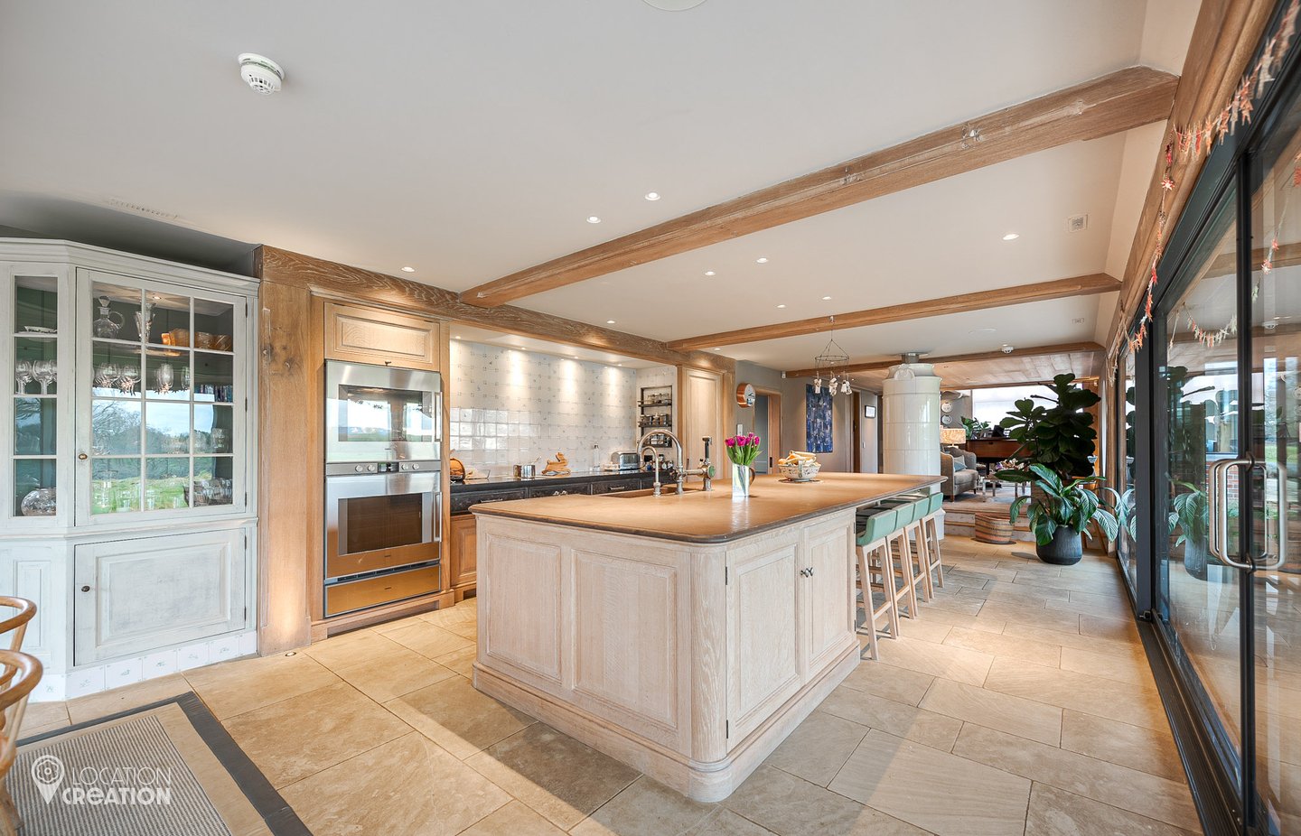 Location Creation Silver Slide Kitchen Island