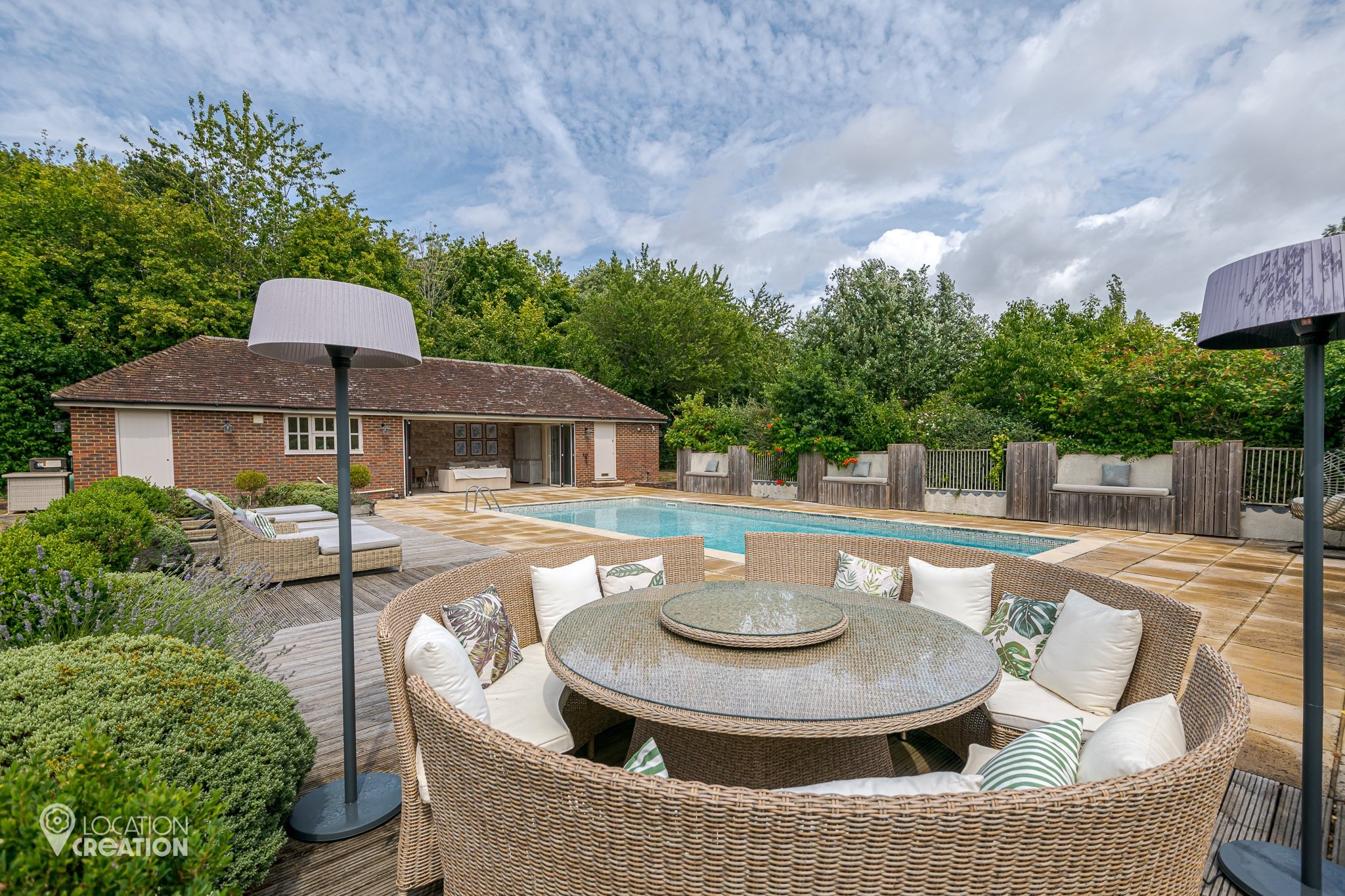 Location Creation Alfold House Pool And Seating