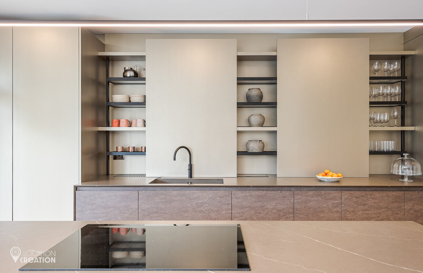 Location Creation Links Green Kitchen Island