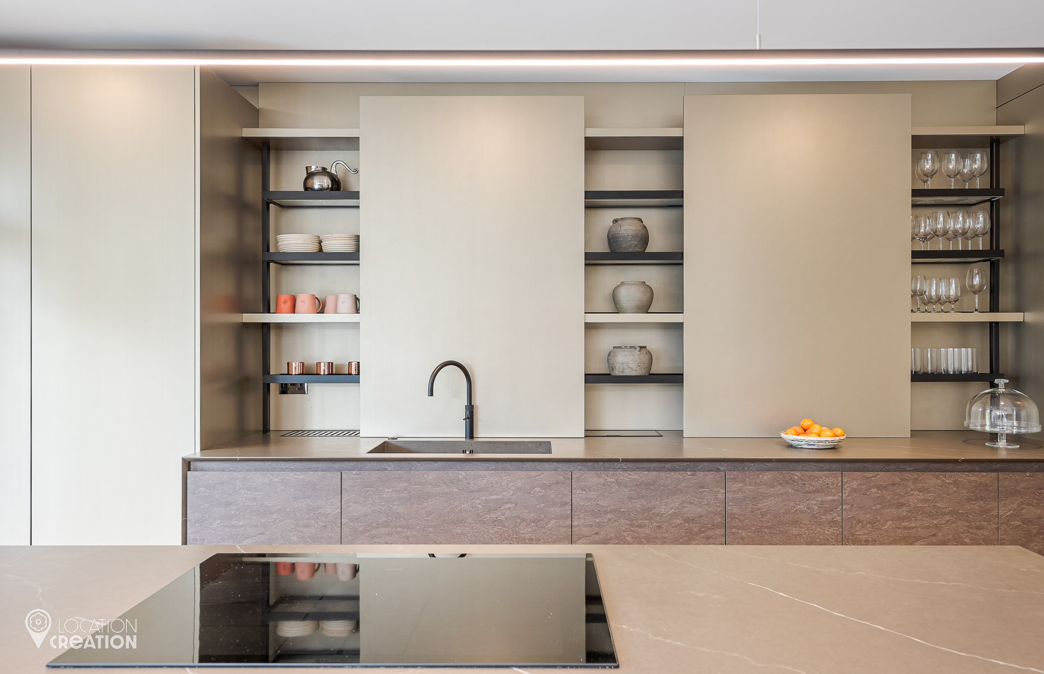 Location Creation Links Green Kitchen Island