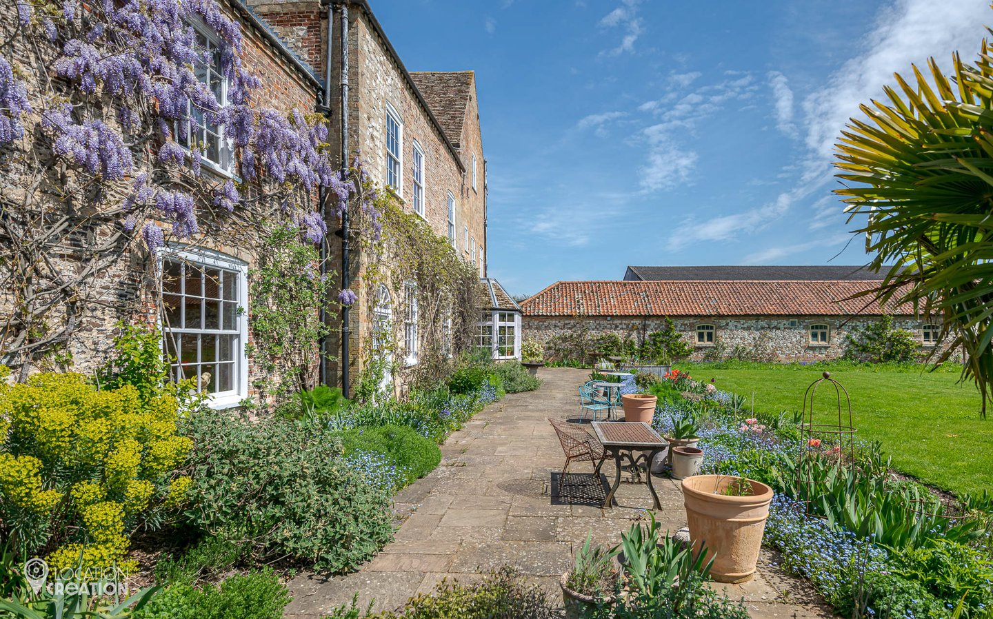 Location Creation Medieval Manor House Garden