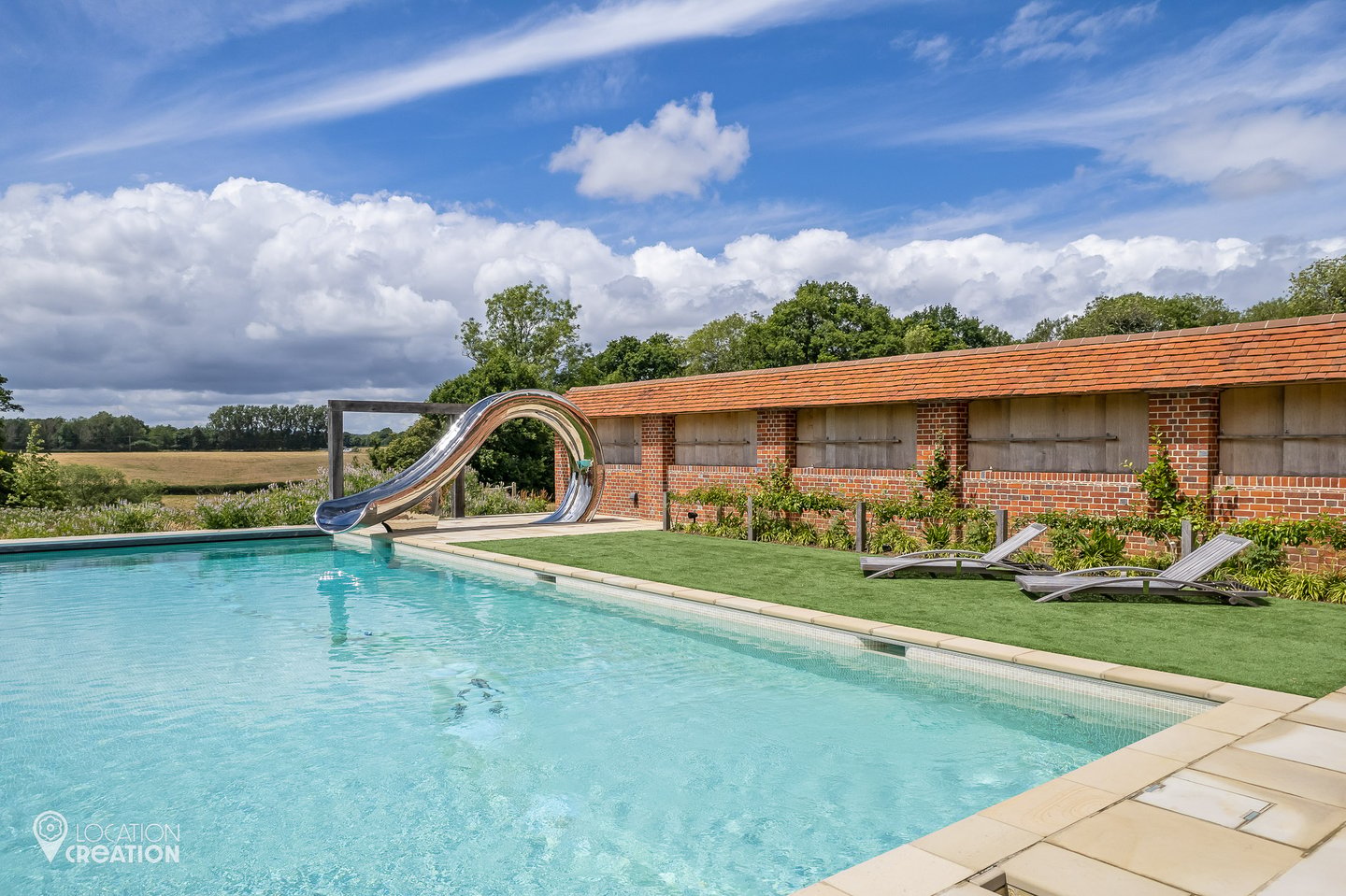 Location Creation Silver Slide Pool