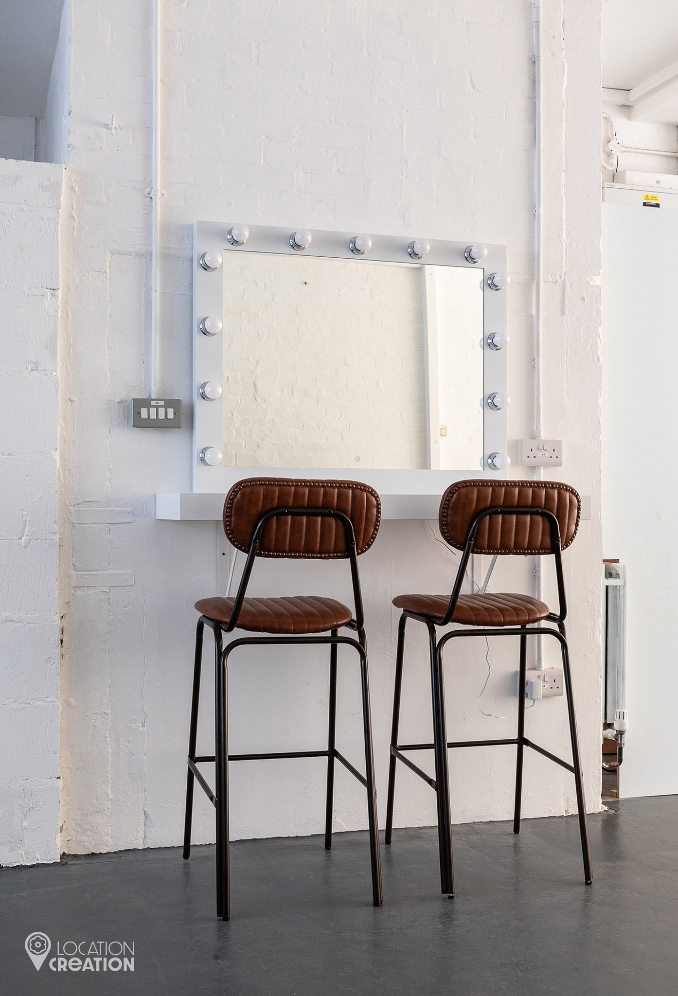 Location Creation Brixton Warehouse High Chairs And Mirror