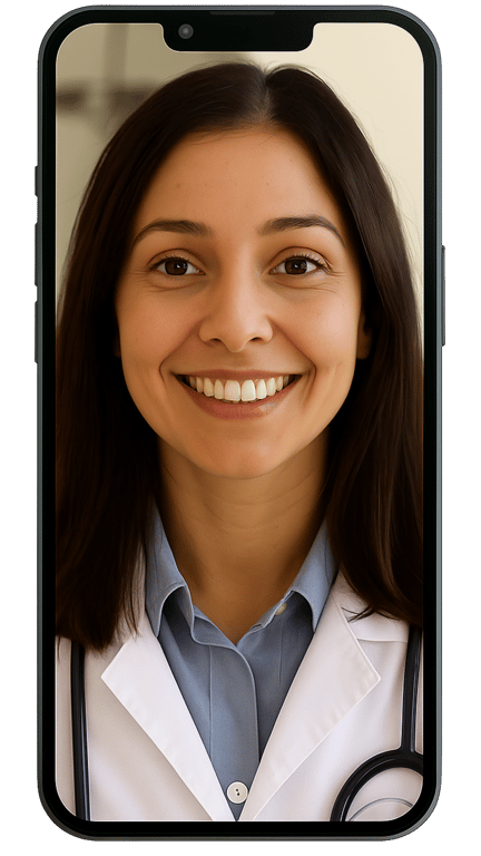 Patient and doctor having a virtual consultation