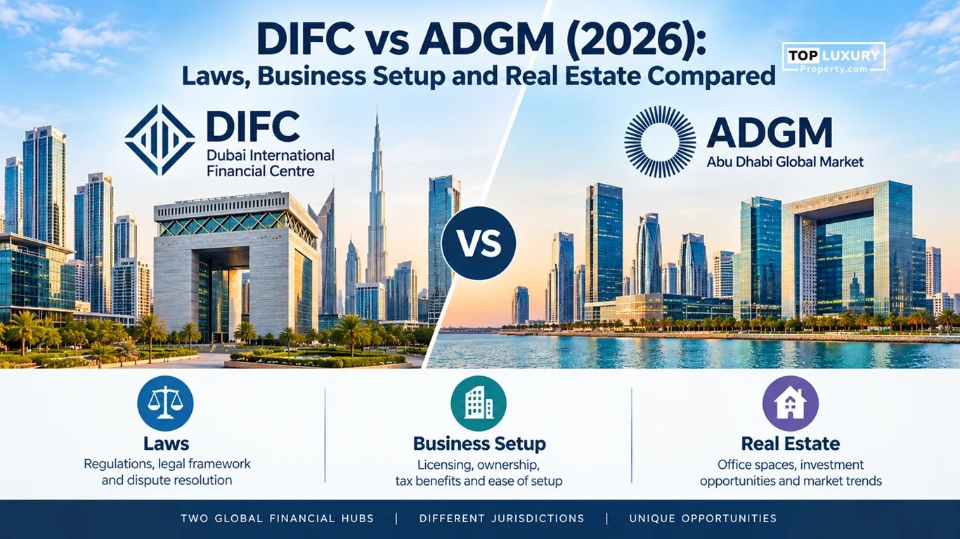 DIFC vs ADGM 2026: Key Differences, Costs & Which to Choose