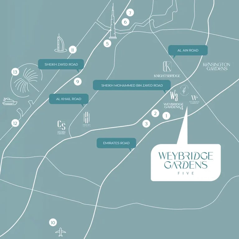 Weybridge Gardens Five location image