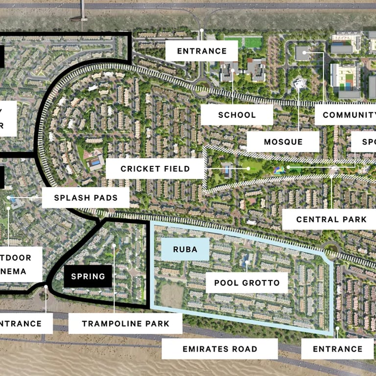 Emaar Ruba Townhouses Phase II location image