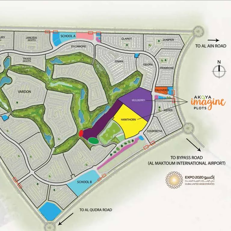 Damac Akoya Imagine Villas location image