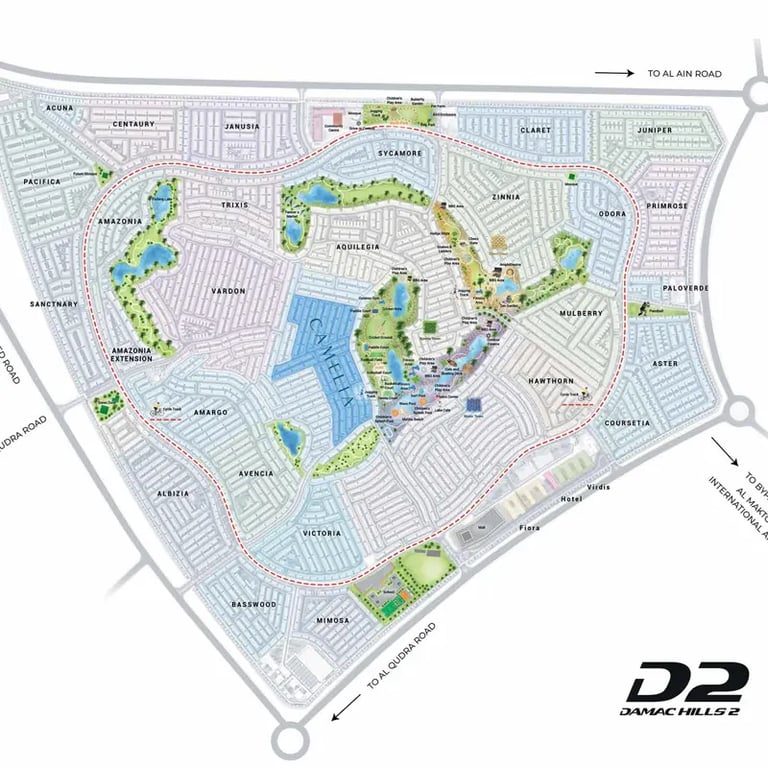 Damac Camelia Villas location image
