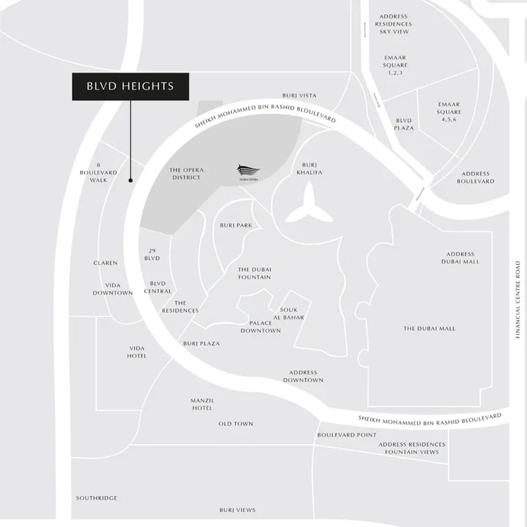 Emaar Boulevard Heights location image