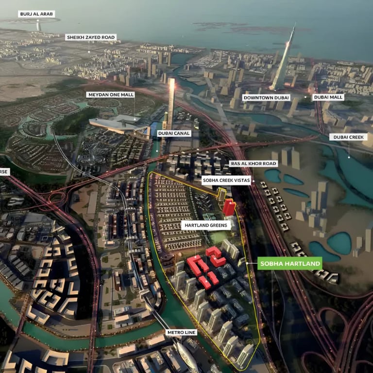 Sobha Water Canal Villas location image