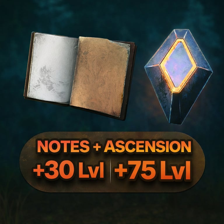 ASCENSION + NOTES PACK COMPLET (+105 lvl & Some Engrams)