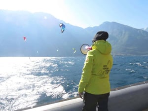A kiteboarding instructor at Lake Garda, Italy - photo by Kite Center Lake Garda // Kiterr.com