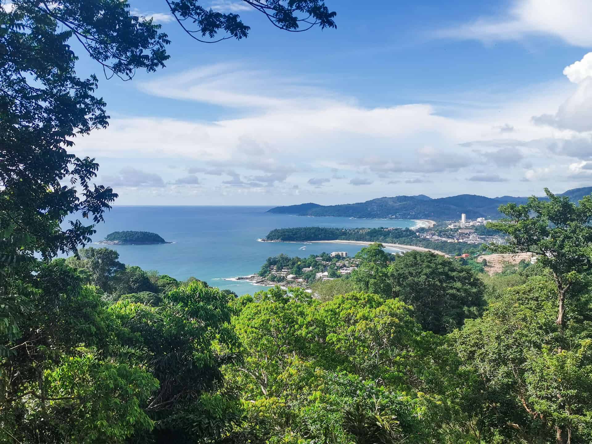 Aerial view of Karon Beach in Phuket