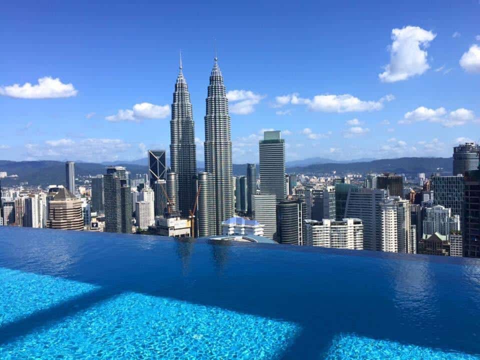 An infinity pool overlooking the Petronas Towers in Kuala Lumpur // Travel Mermaid