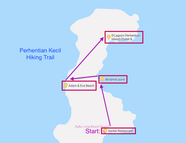 iking route for Malaysia's Perhentian Kecil island.