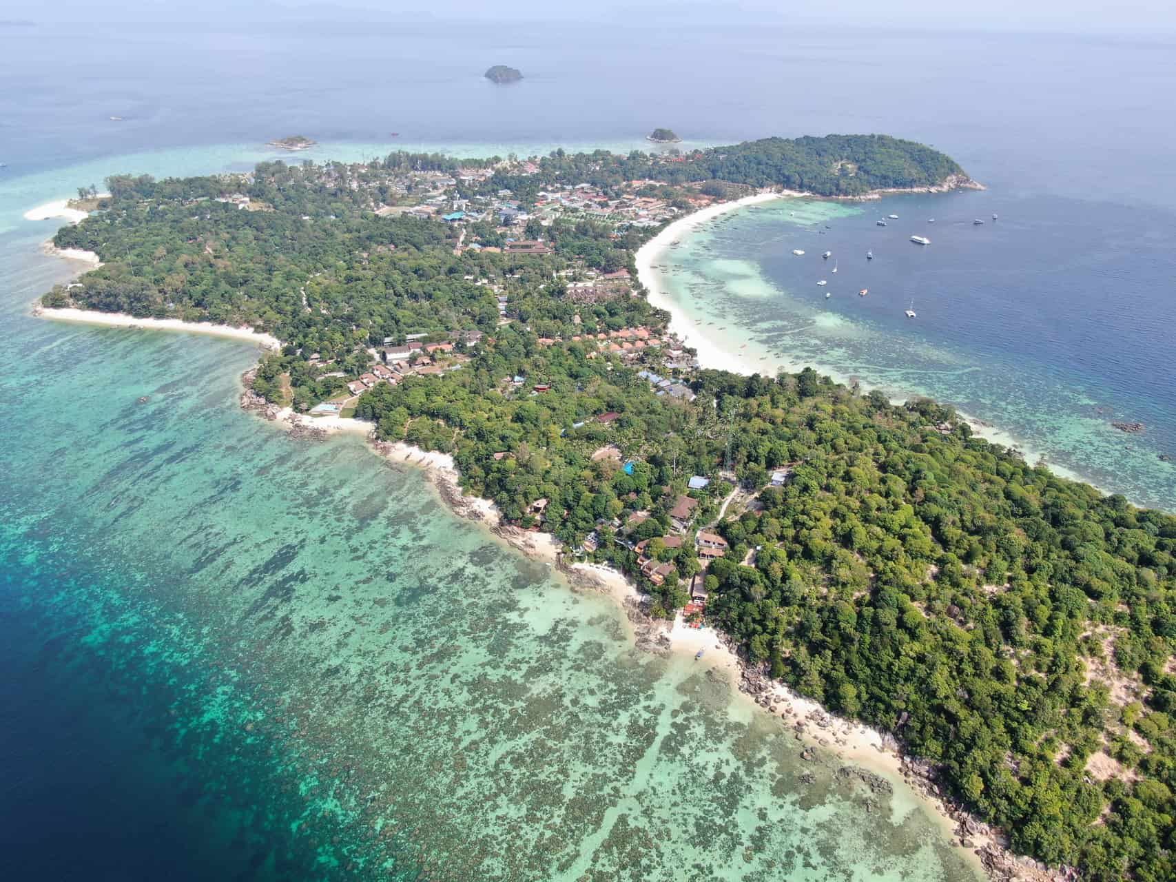 Aerial shot of Koh Lipe in Thailand