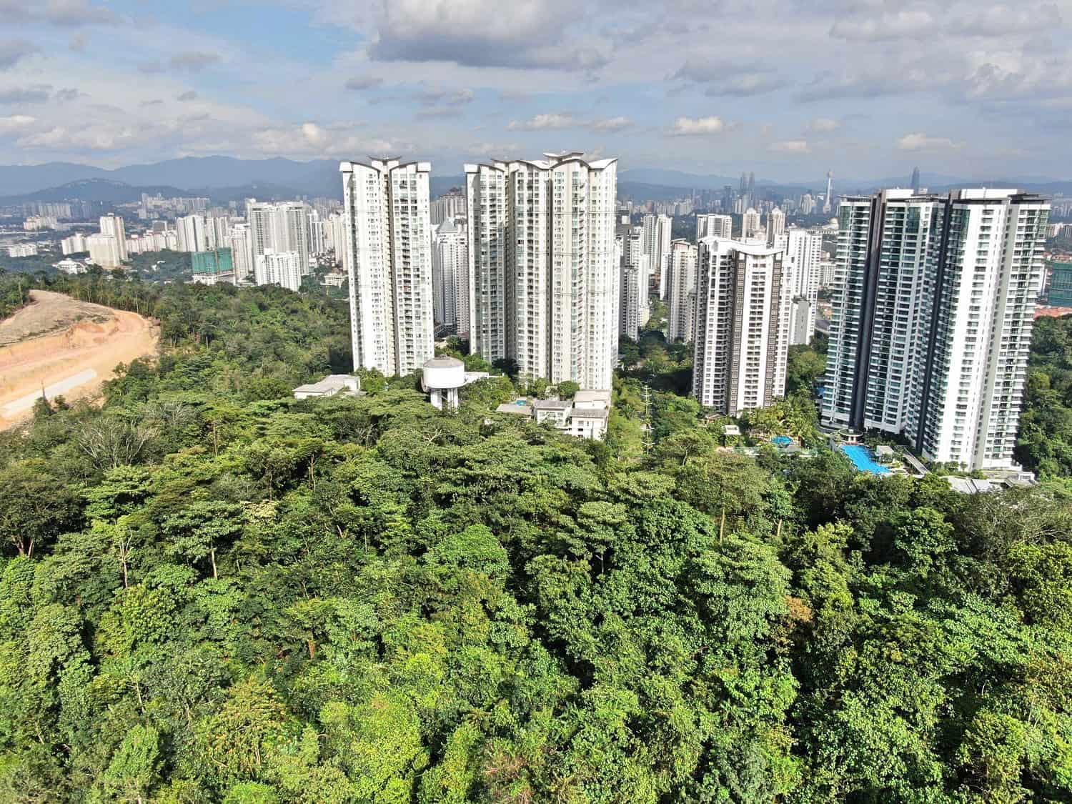 An aerial shot of Mont Kiara from Bukit Kiara in Kuala Lumpur // Travel Mermaid