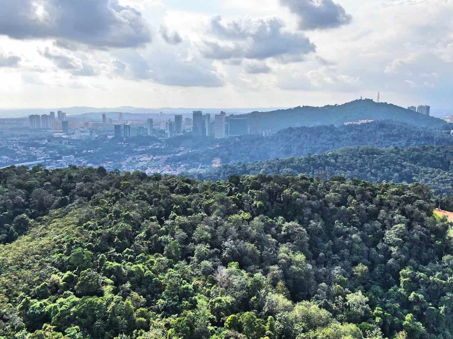 A drone shot of Bukit Kiara in Kuala Lumpur // travelmermaid.com