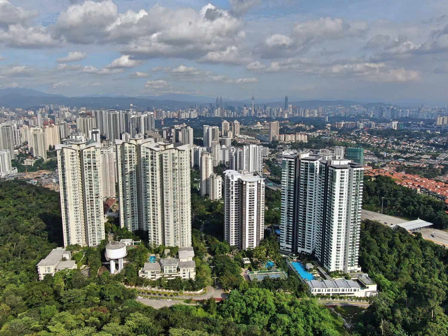 A drone shot of Mont Kiara in Kuala Lumpur // travelmermaid.com 