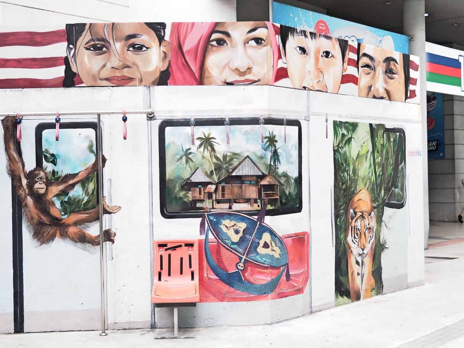 A mural of a train in Kuala Lumpur // travelmermaid.com