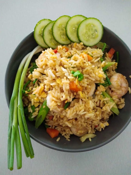 Stir fried rice with prawns // Travel Mermaid