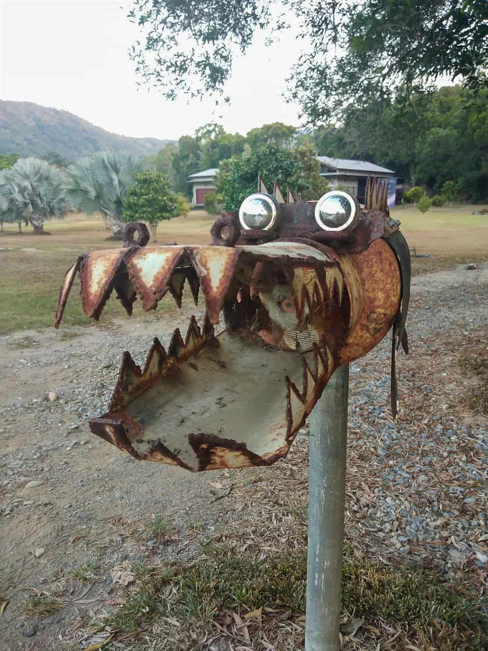 A crocodile letterbox in Mowbray, Port Douglas Shire // Travel Mermaid