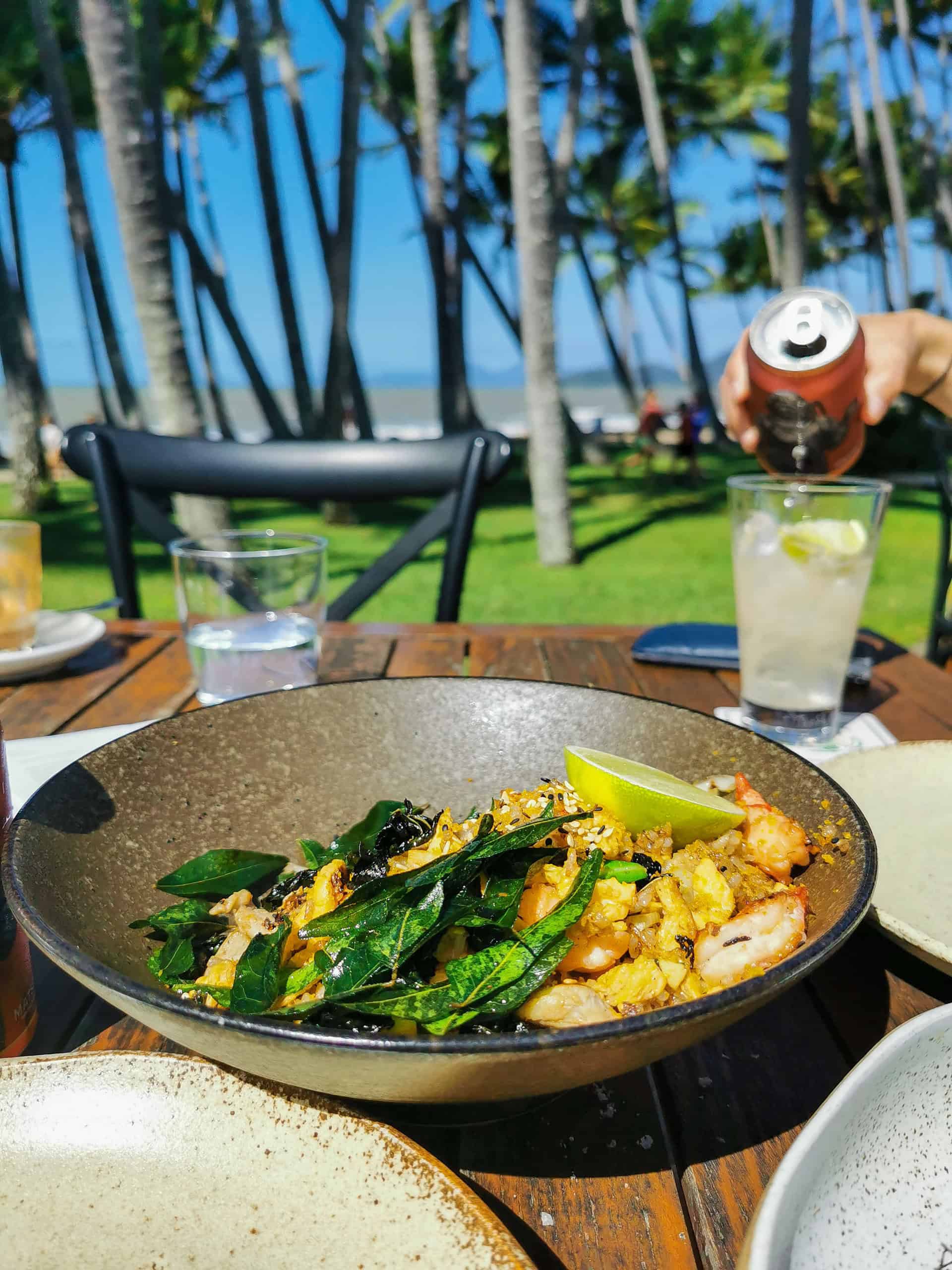 Eating lunch at Nu Nu restaurant in Palm Cove, Cairns Northern Beaches
