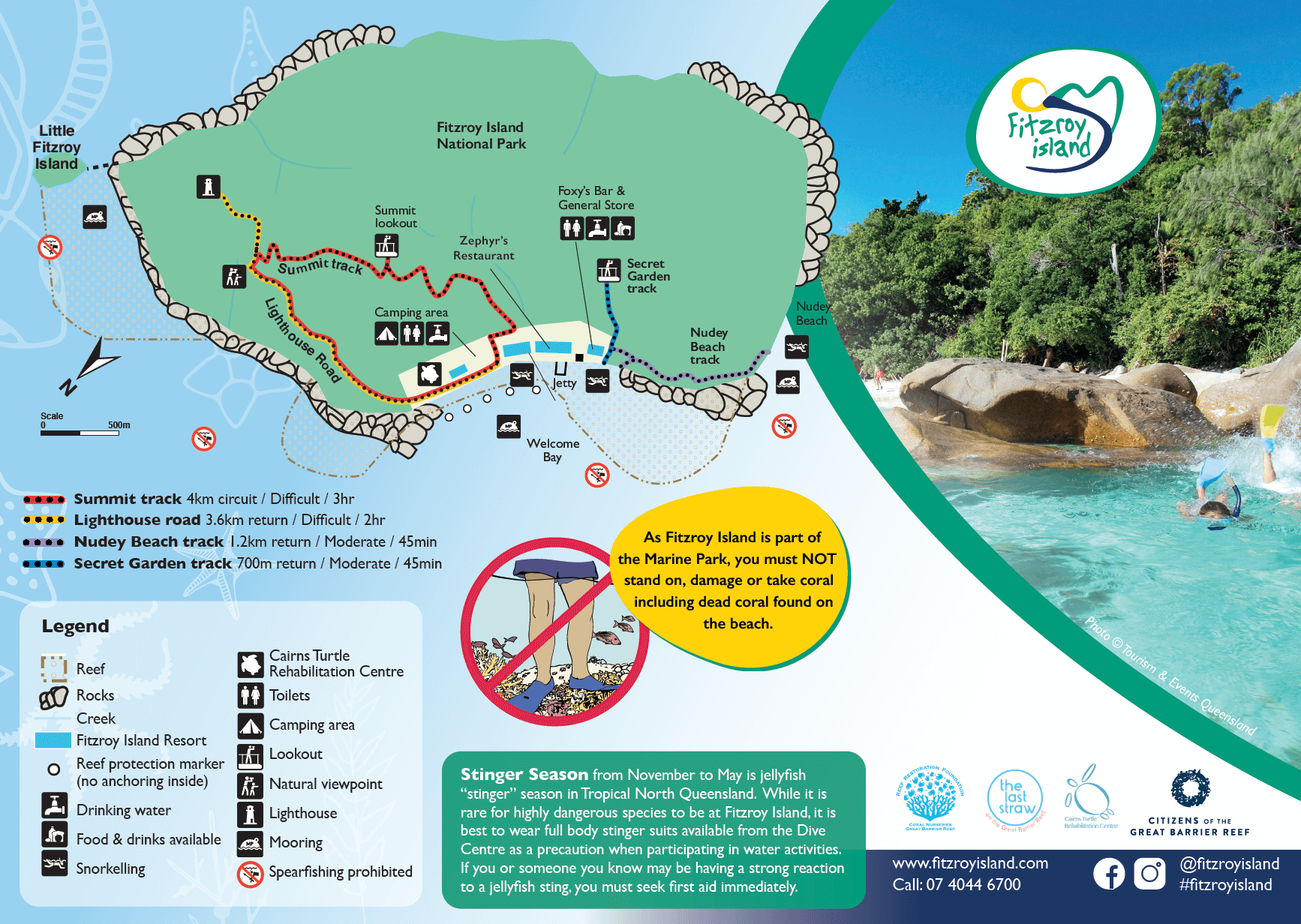 Map of Fitzroy Island, Great Barrier Reef- Cairns // Travel Mermaid