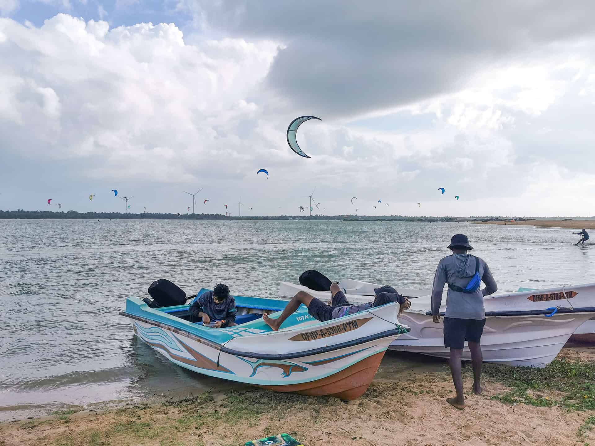 The Rascal's kite instructors at Kalpitiya Lagoon in Sri Lanka