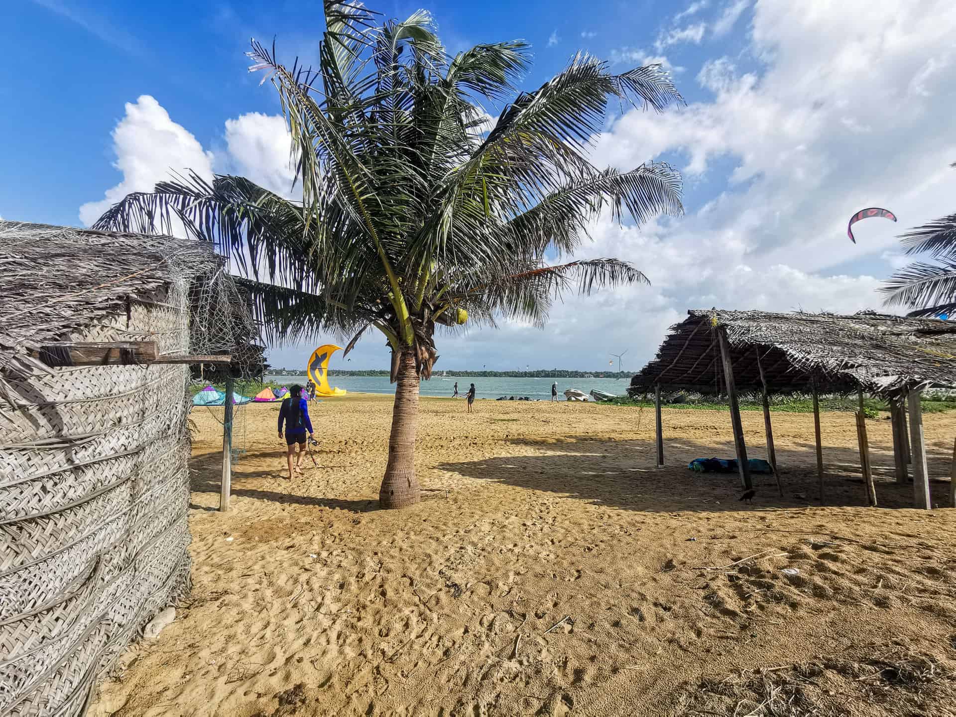 Kitesurfers at Kalpitiya Lagoon in Sri Lanka