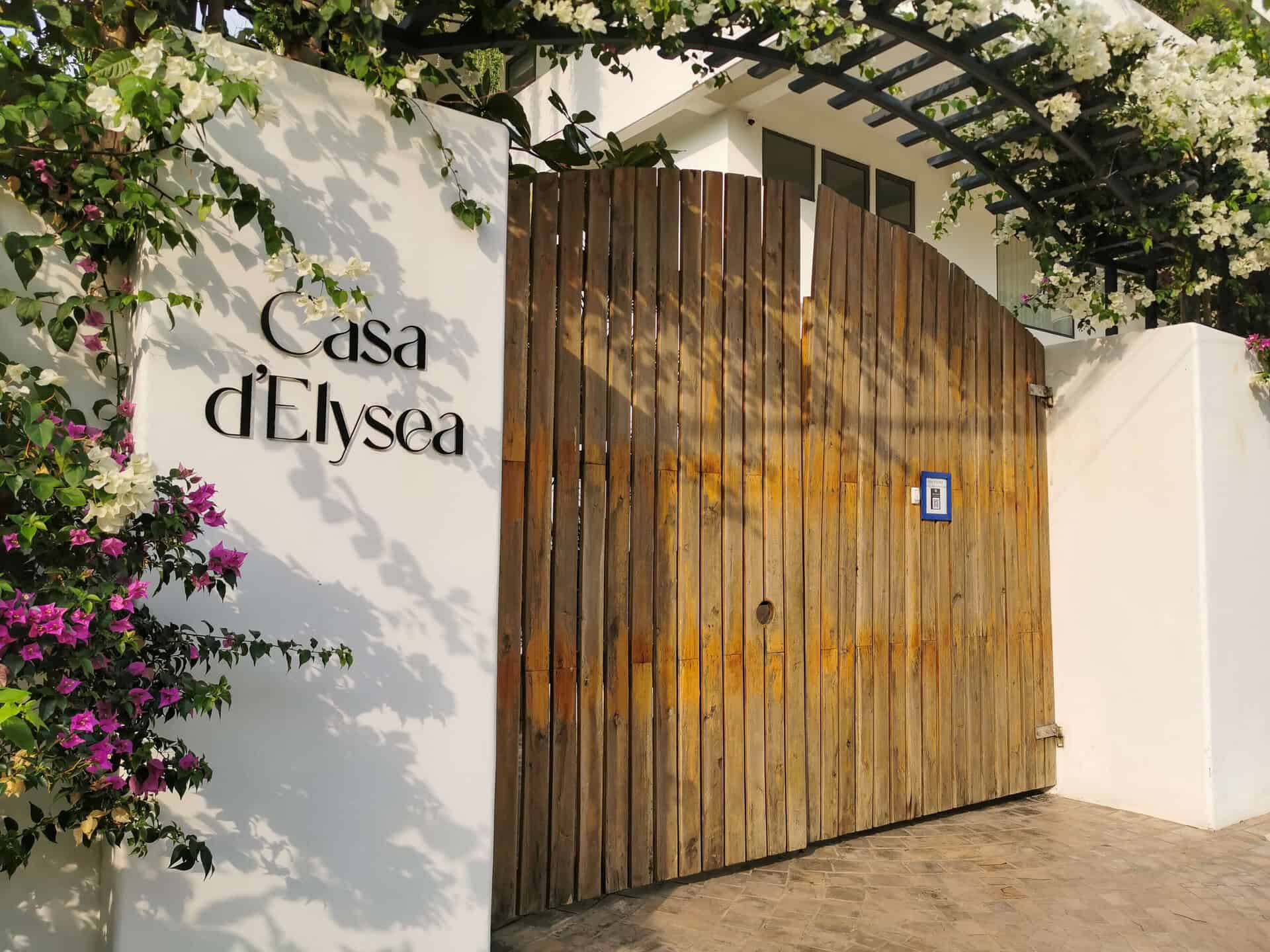 The front door at Casa D'Elysea Resort in Phu Quoc, Vietnam