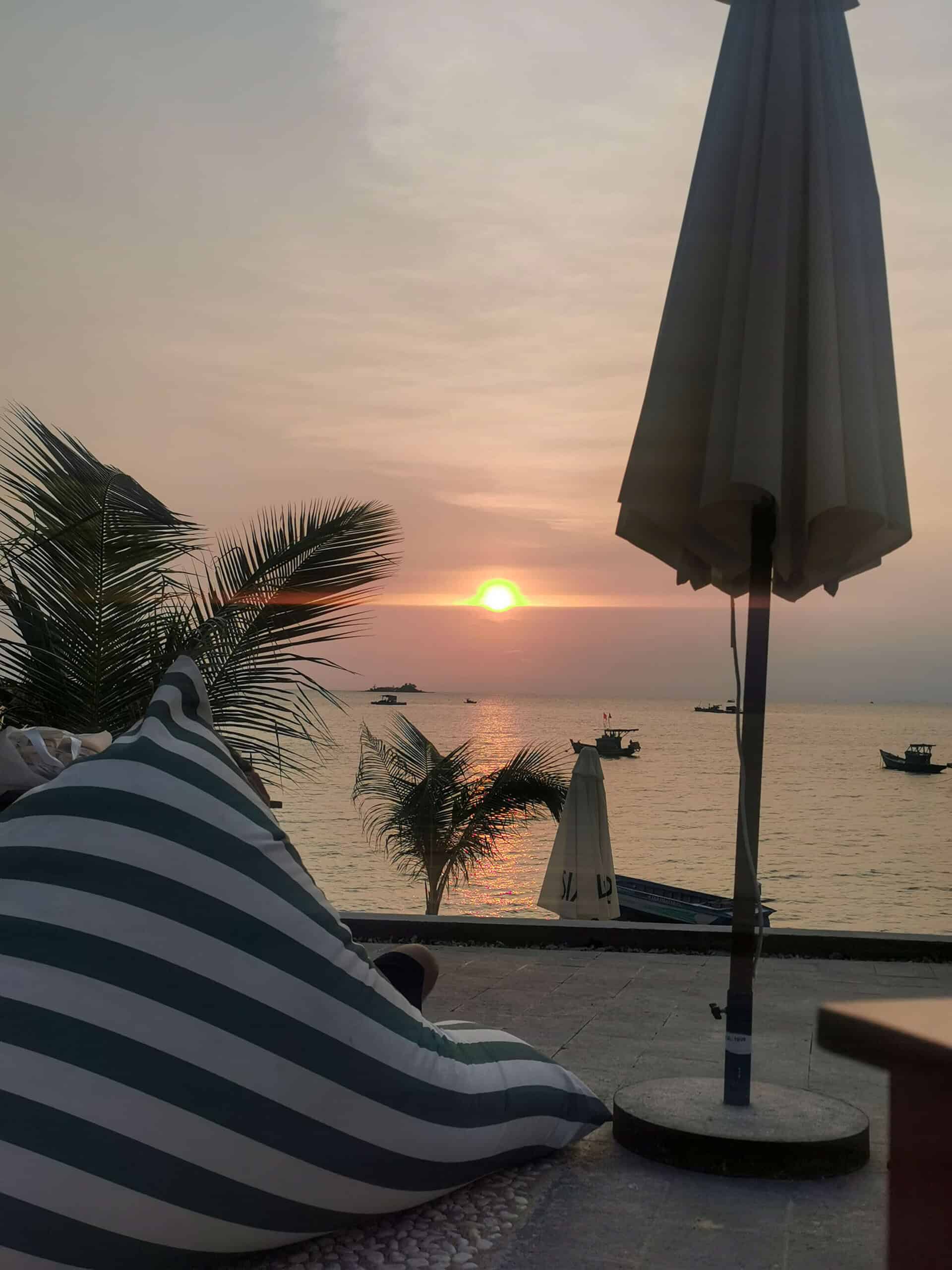 A ocean sunset from 40 Six Beach Haus in Ganh Dauat, Phu Quoc