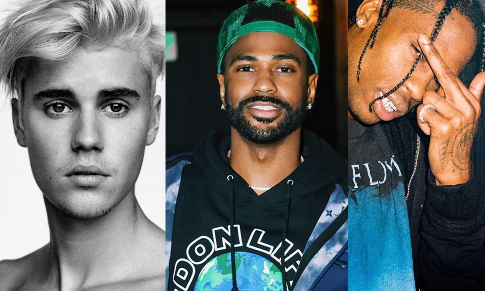 Justin Bieber entra em estúdio com Big Sean e Travis Scott