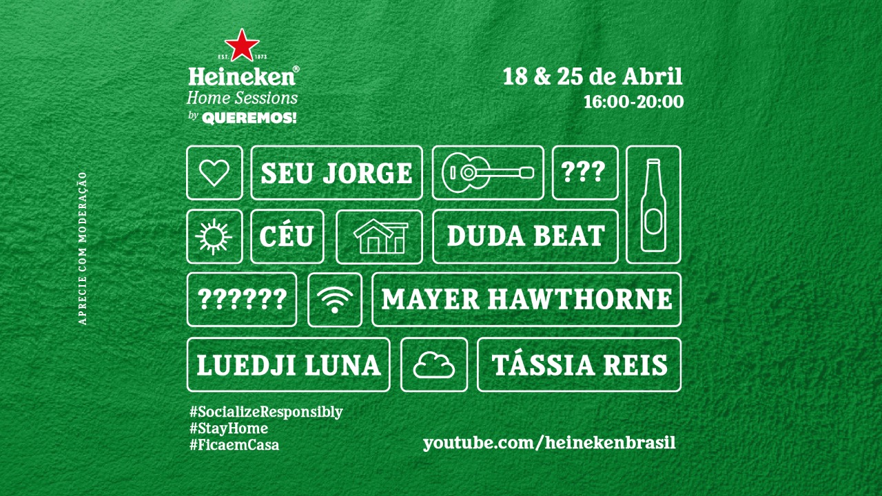 Clarice Falcão, Tássia Reis, Duda Beat e Silva se apresentam na live "Heineken Home Sessions by Queremos!"