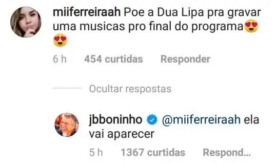 Dua Lipa irá aparecer na festa de hoje do Big Brother Brasil 2020