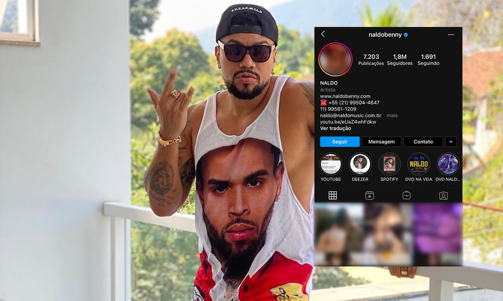 Conta de Naldo Benny no Instagram é hackeada e publica imagens eróticas