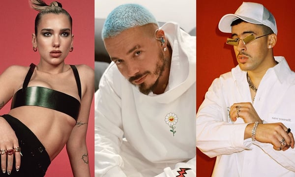 'Plateado': Nova parceria de Dua Lipa, J Balvin e Bad Bunny é registrada