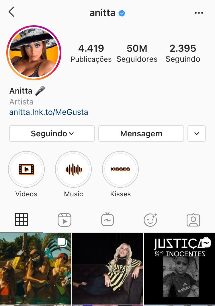 Anitta atinge marca de 50 milhões de seguidores no Instagram